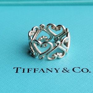 Tiffany & Co Retired Picasso Venezia Gondoli Heart Band Ring Sterling Silver 925